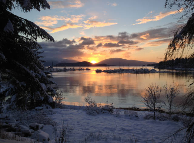 Auke Bay Winter Sunset in Alaska - Best Time