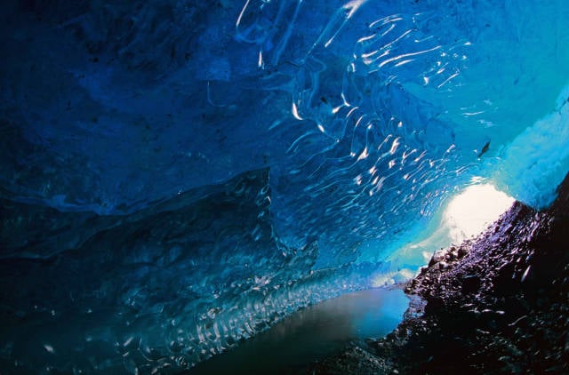 Root glacier ice cave