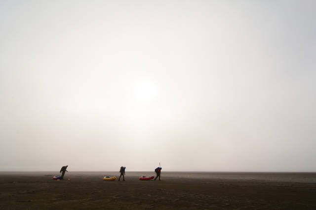 Dragging the packrafts for the last mile to the Arctic Ocean