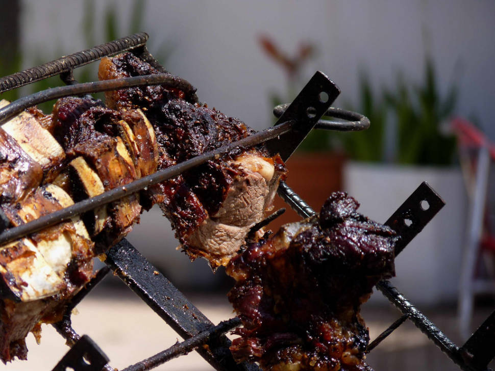 Asado or roasted lamb