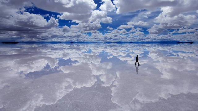 Lake at Salt Flats or Salar de Uyuni in Bolivia - Best Time