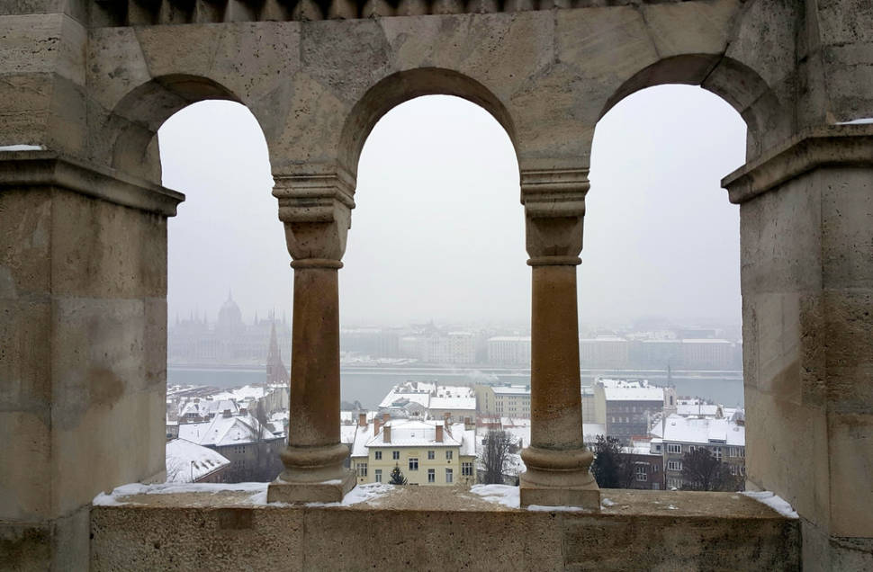 Best time to see Winter Wonderland at the Fisherman's Bastion in Budapest