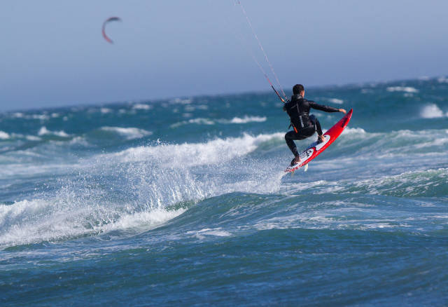 Kiteboarder at Waddell Creek