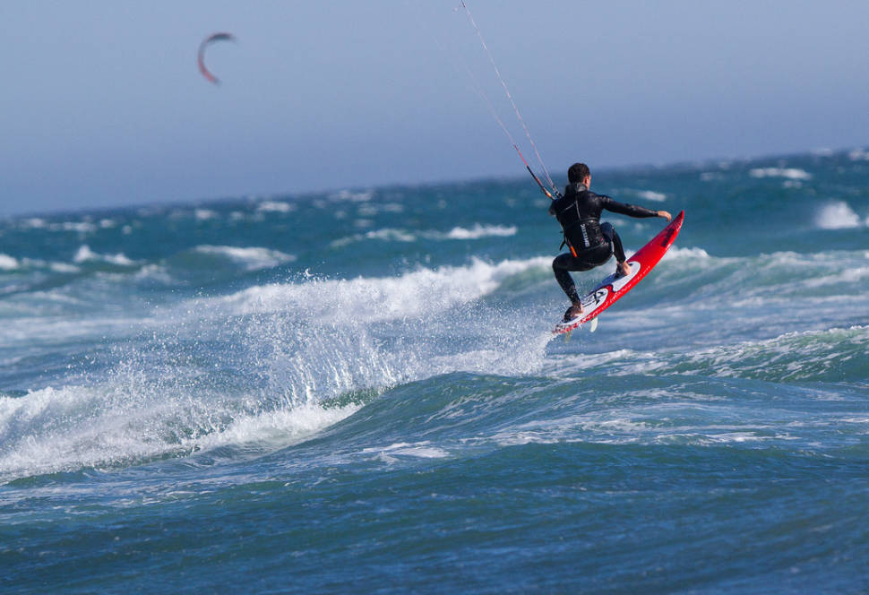 Kiteboarder at Waddell Creek