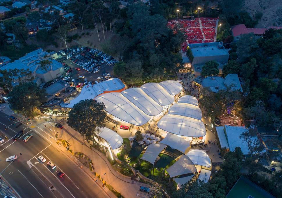 Aerial view of the festival venue