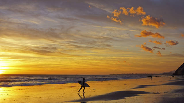 Surfer at Arroyo Burro Beach, Santa Barbara