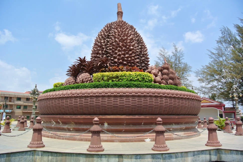 Durian roundabout in Kampot