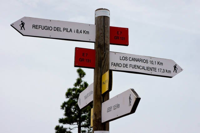 Singage of Ruta de los Volcanes on La Palma