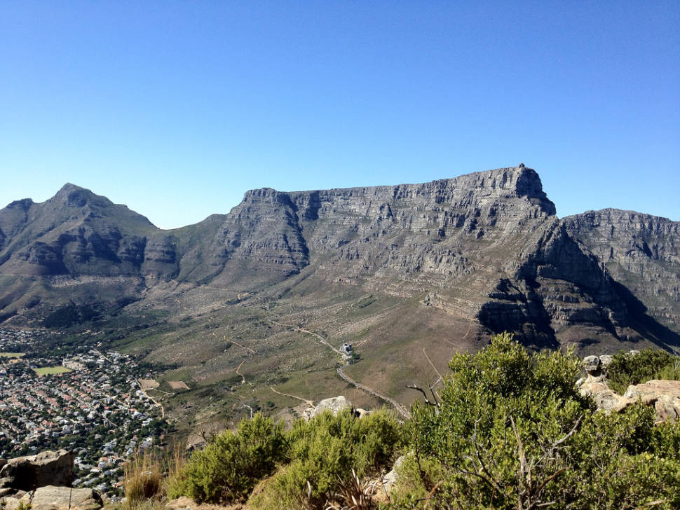 View of Table Mountain from the contour paths around Lion's Head