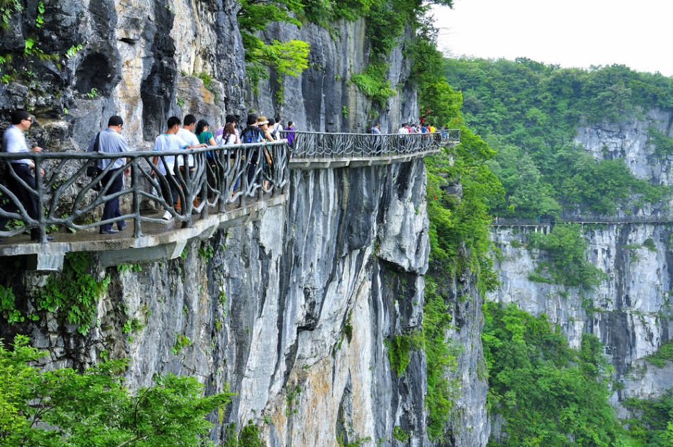 Best time to see Glass Plank Road at Tianmen Mountain in China