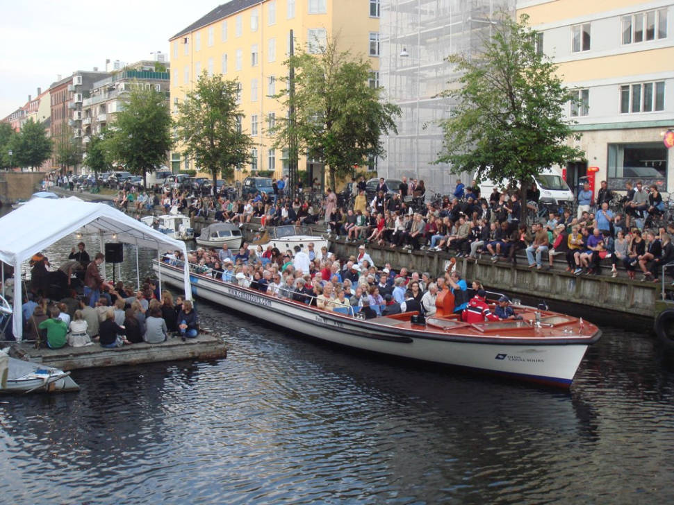 A tour boat with a jazz band on it