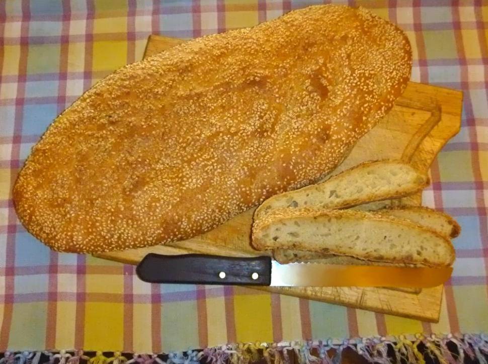 Lagana (spelled λαγάνα in Greek)