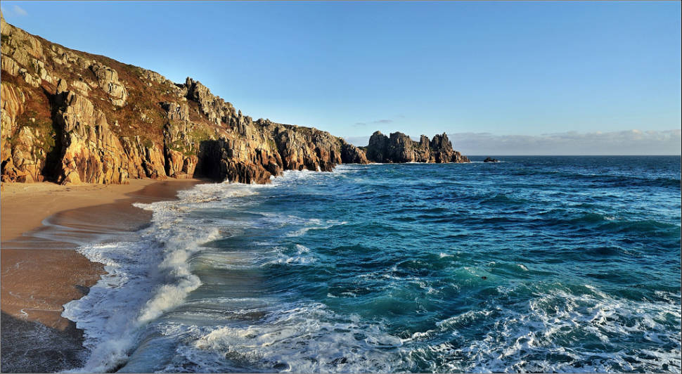 Porthcurno Beach in Cornwall