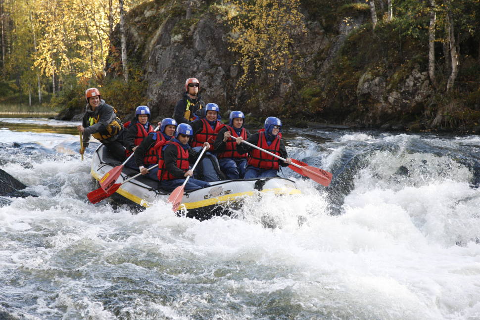Rafting near Myllykoski, Kuusamo area