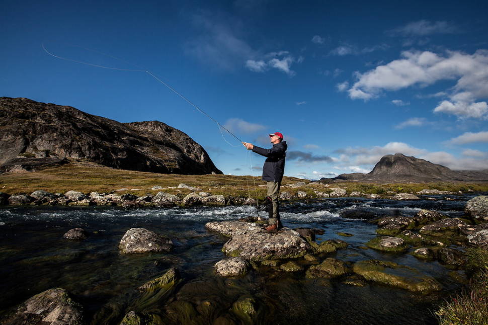 Fly fishing on the lower Erfalik river