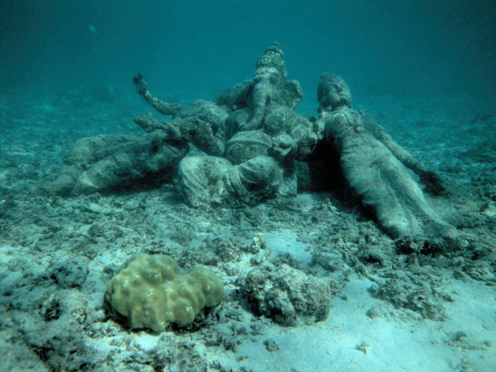 Ganesh statues are placed in seas and rivers in the Ganesh Chaturthi festival.