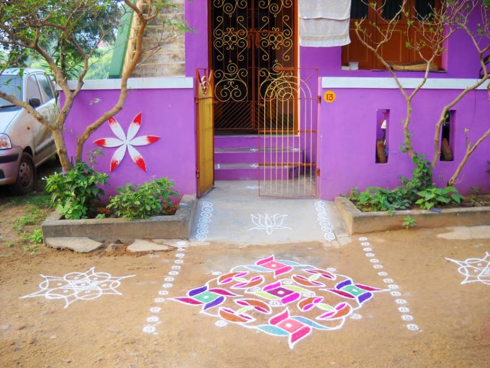 A house in Kanchipuram during Pongal festival