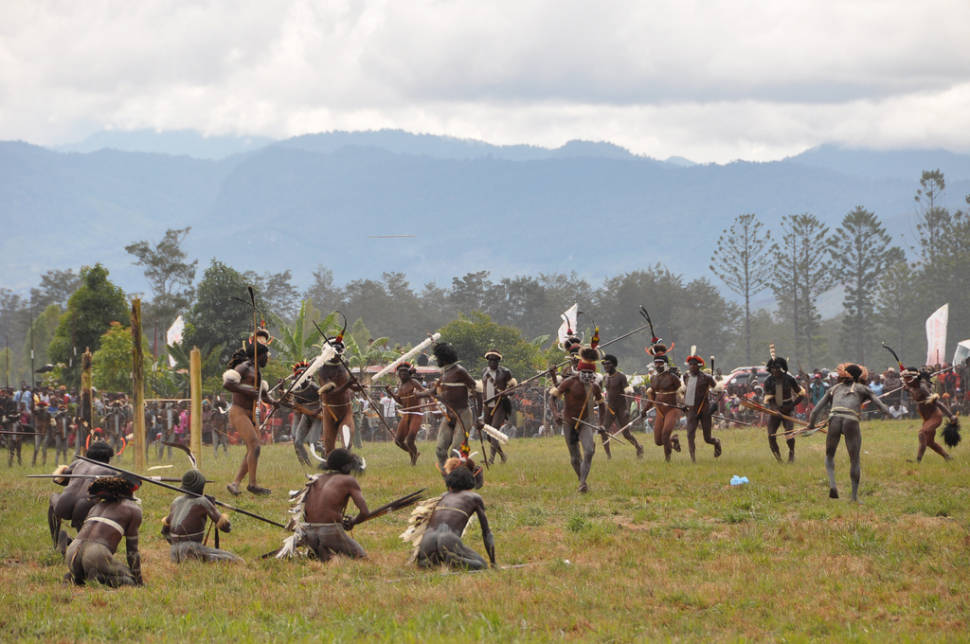tribal mock war