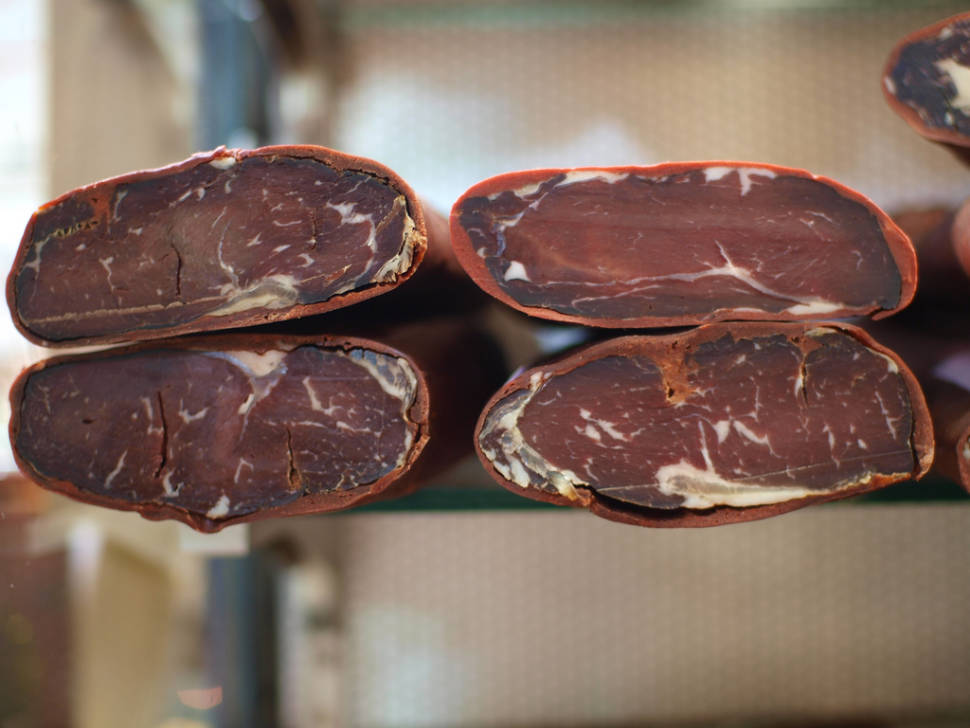 Cured beef called "pastirma"