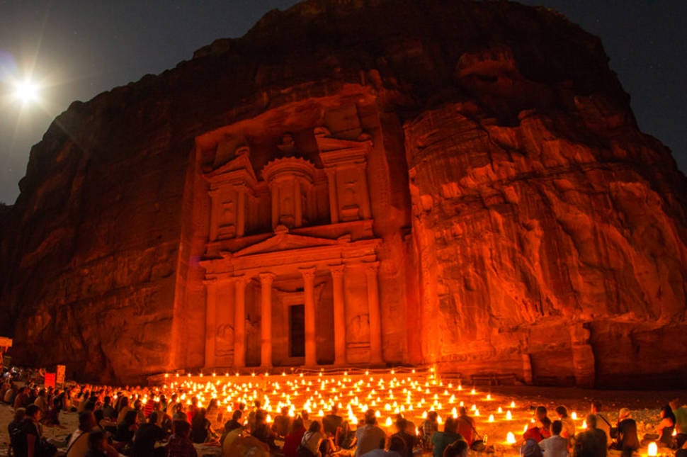 "Khazneh" Petra by night, Jordan