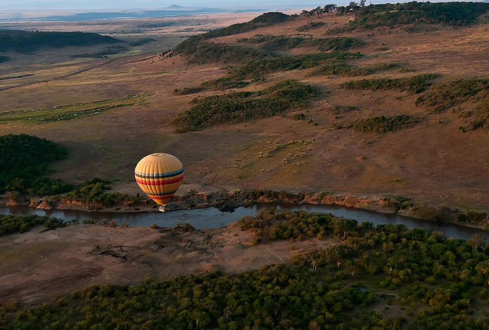 Early morning ballooning over the Masai Mara, Kenya