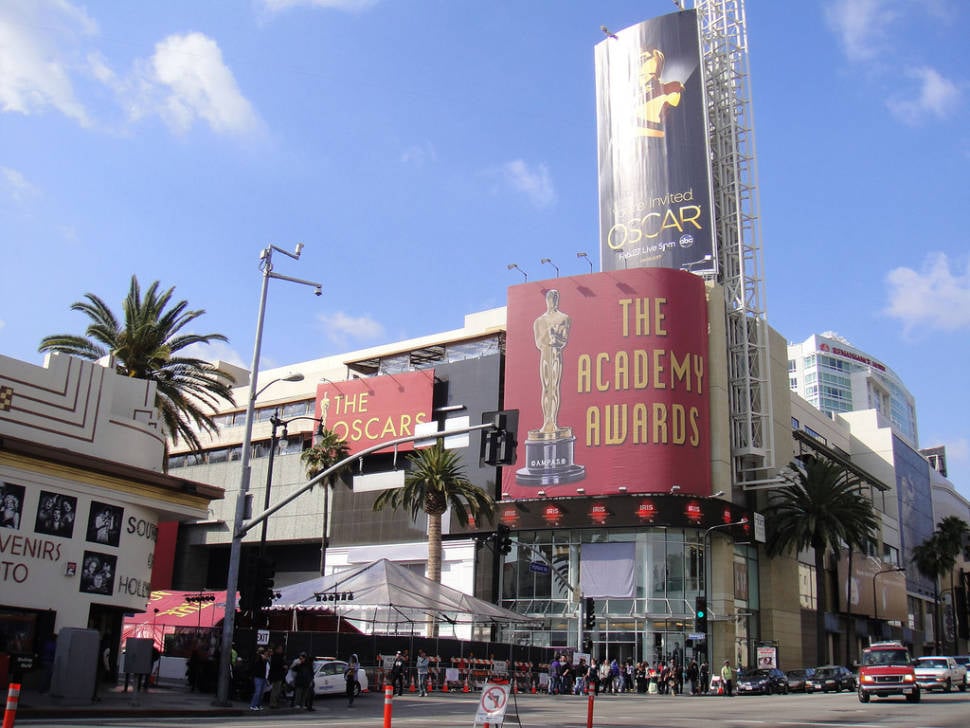 Preparing for the Annual Academy Awards, the corner of Hollywood & Highland