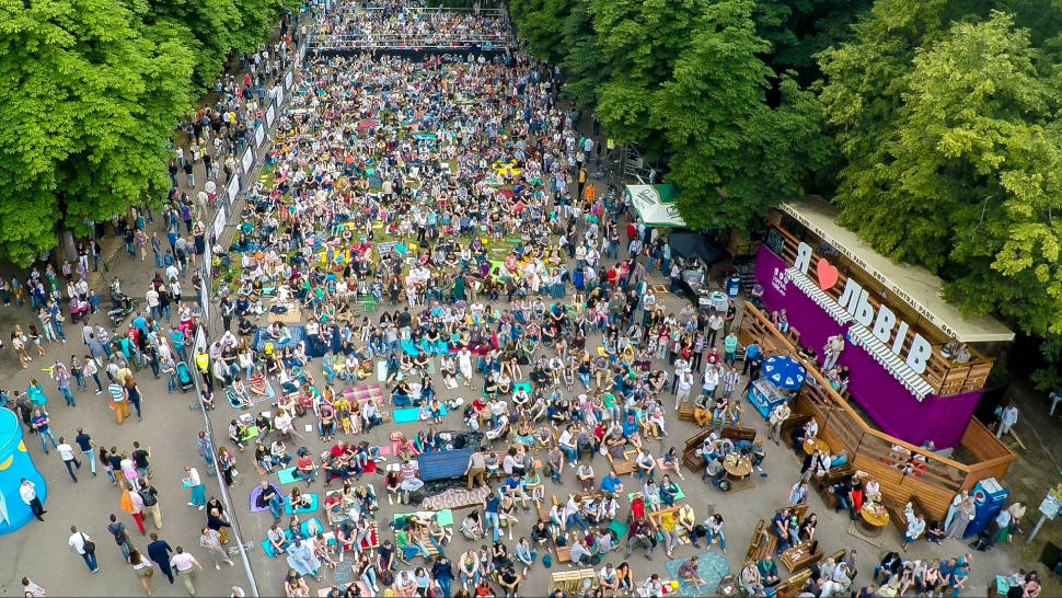 Drone view of one of the fan zones