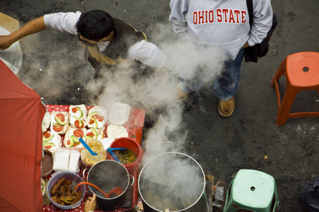 Street food spot on the corner of Puebla and Jalapa streets