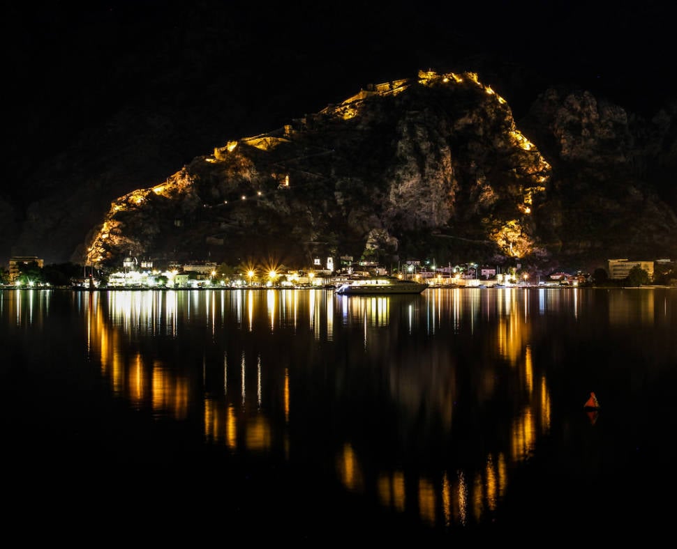 Fortifications of Kotor during the Boka night