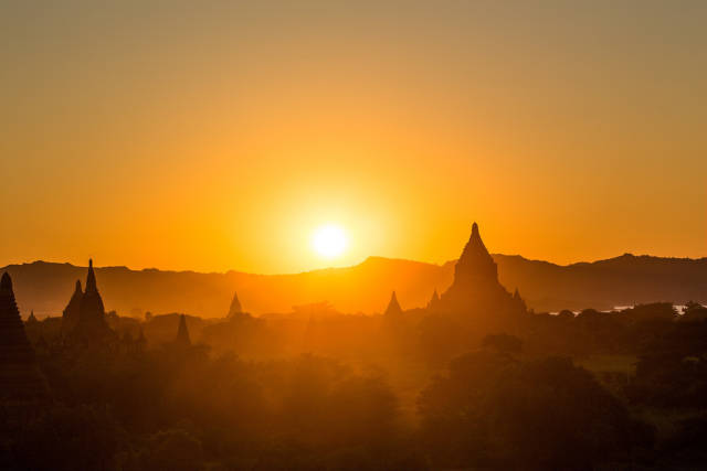 Sunset over Old Bagan