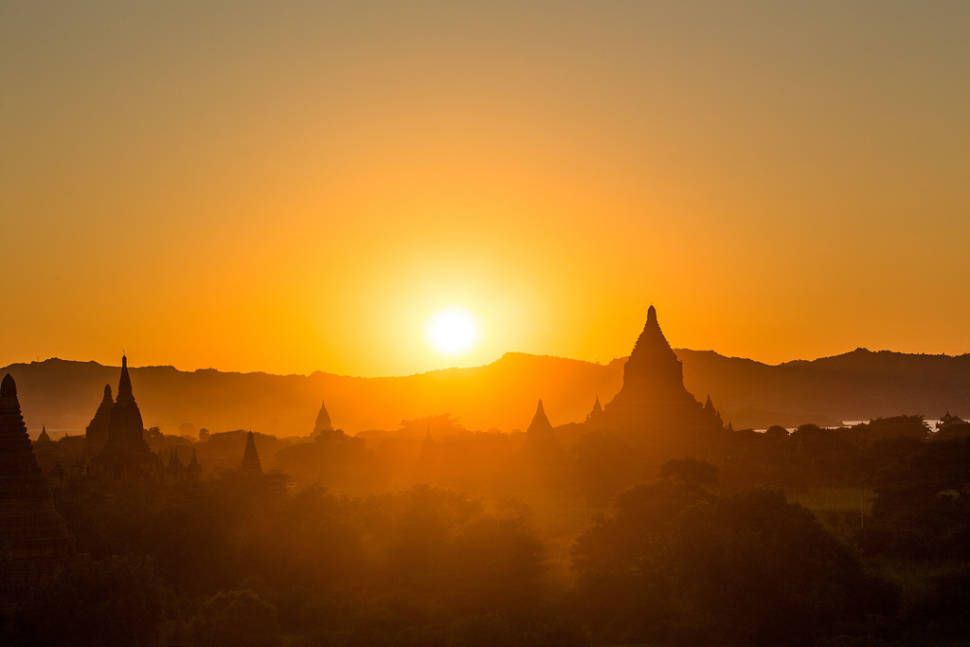 Sunset over Old Bagan