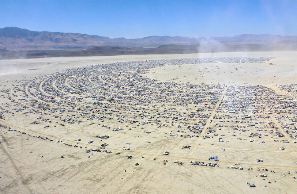 Black Rock City, view from an airlane