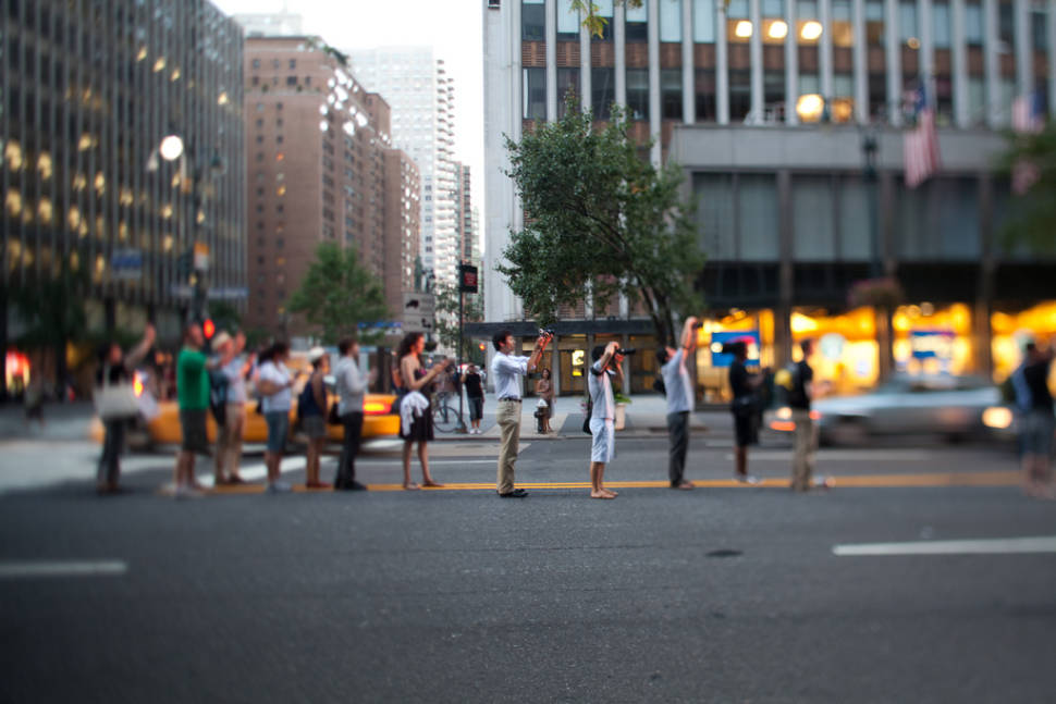 Observing the observers at 42nd St. and 2nd Ave.