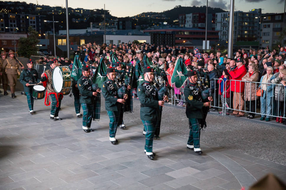 Arrival of the Royal Gurka Rifles - PIpes and Drums at the Beating Retreat ceremony.