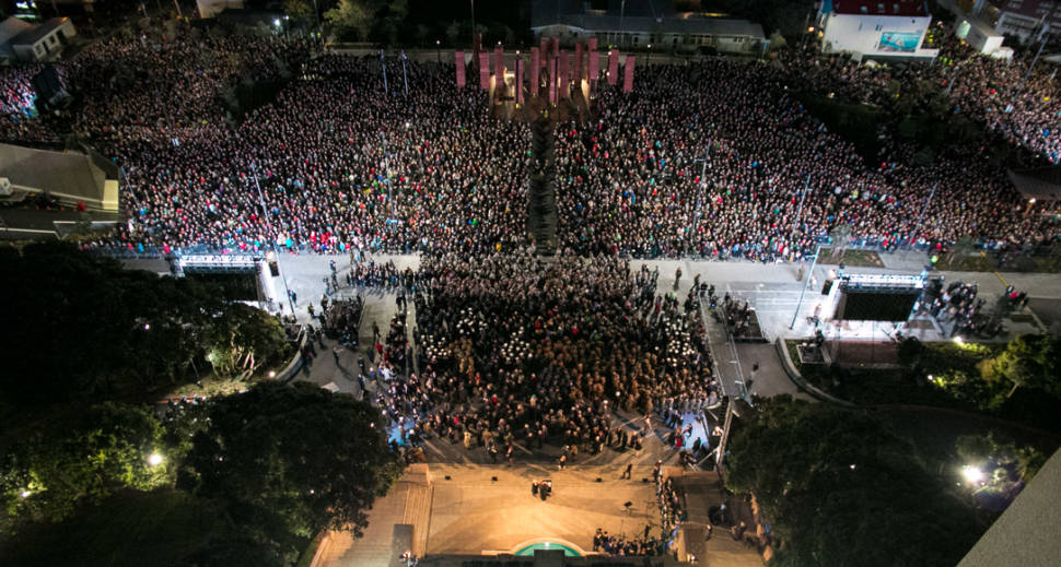 View of the 50,000 crowd that attended the Dawn Service