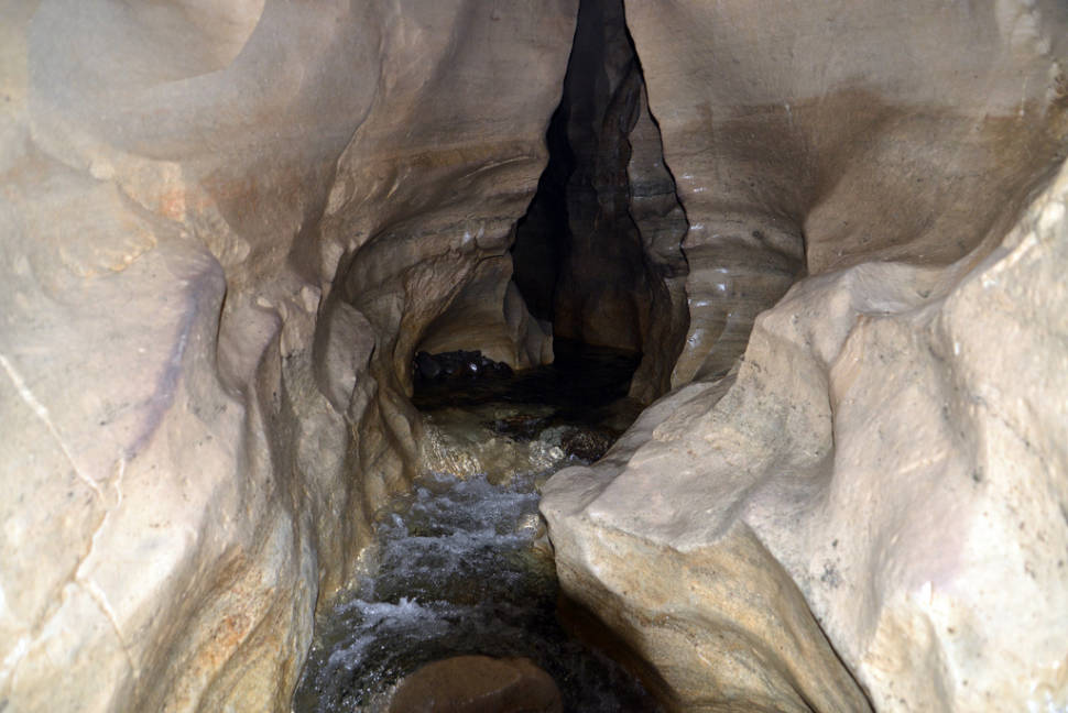 Limestone formations within the Cave Stream cave at Craigieburn.