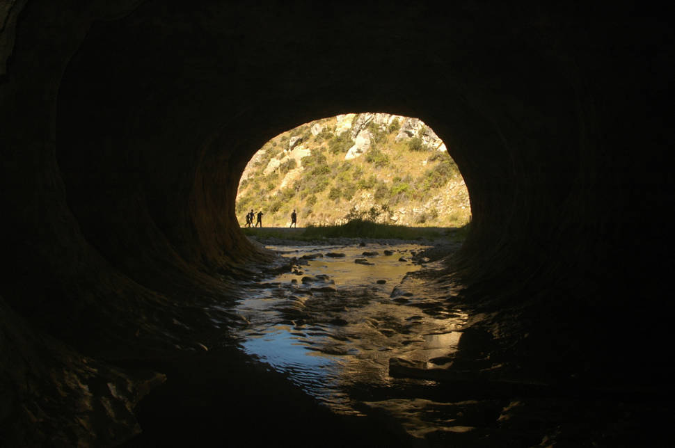594 metre long cave within Cave Stream Scenic Reserve, Canterbury, NZ