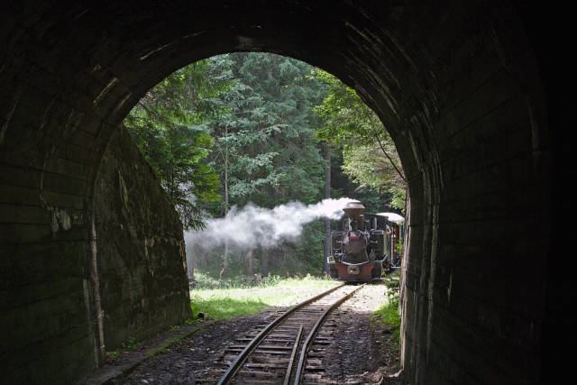 Before entering the third of three tunnels along the Vaser valley railway, near Botizu loading site