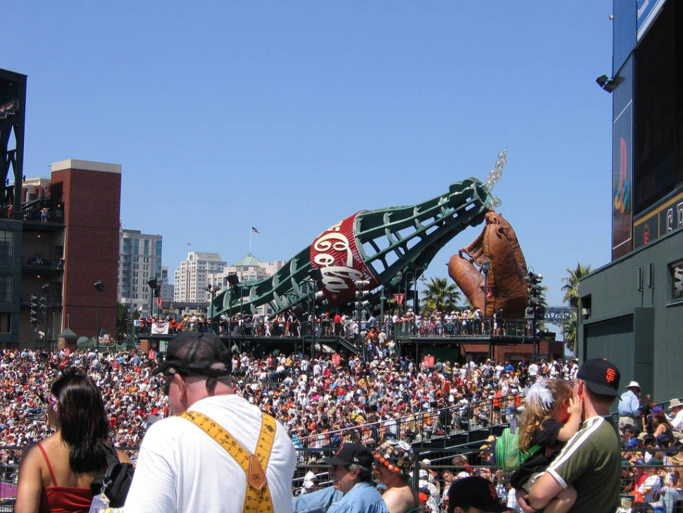 Big stupid Coke Bottle and Big Giant Glove