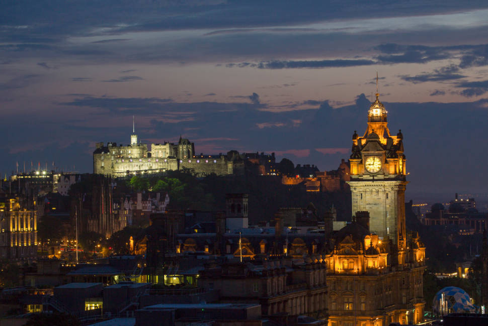 Edinburgh Castle illuminated