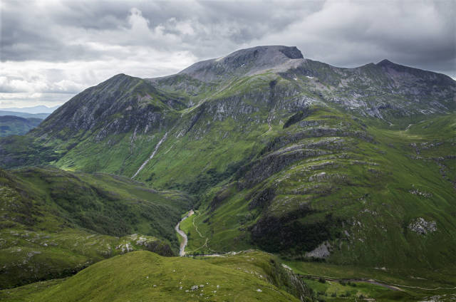 Looking across to Ben Nevis from An Gearanach in the Mamores