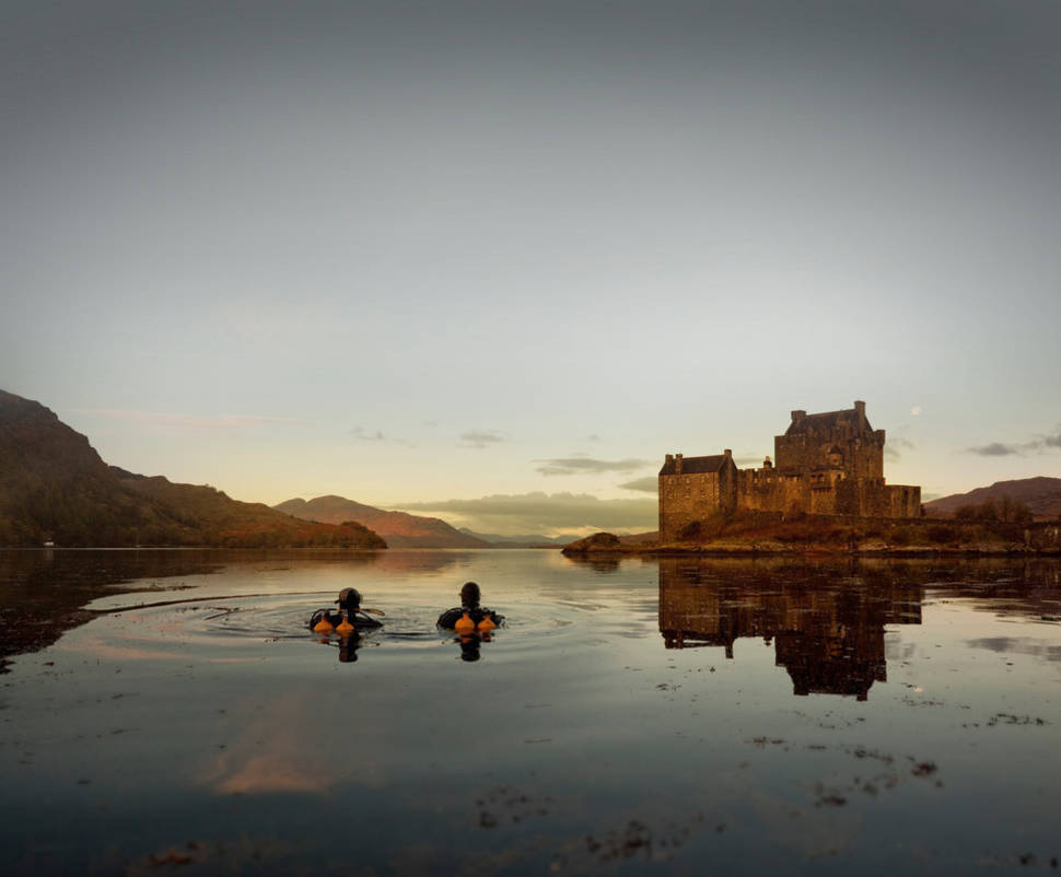 Scuba diving at Eilean Donan Castle