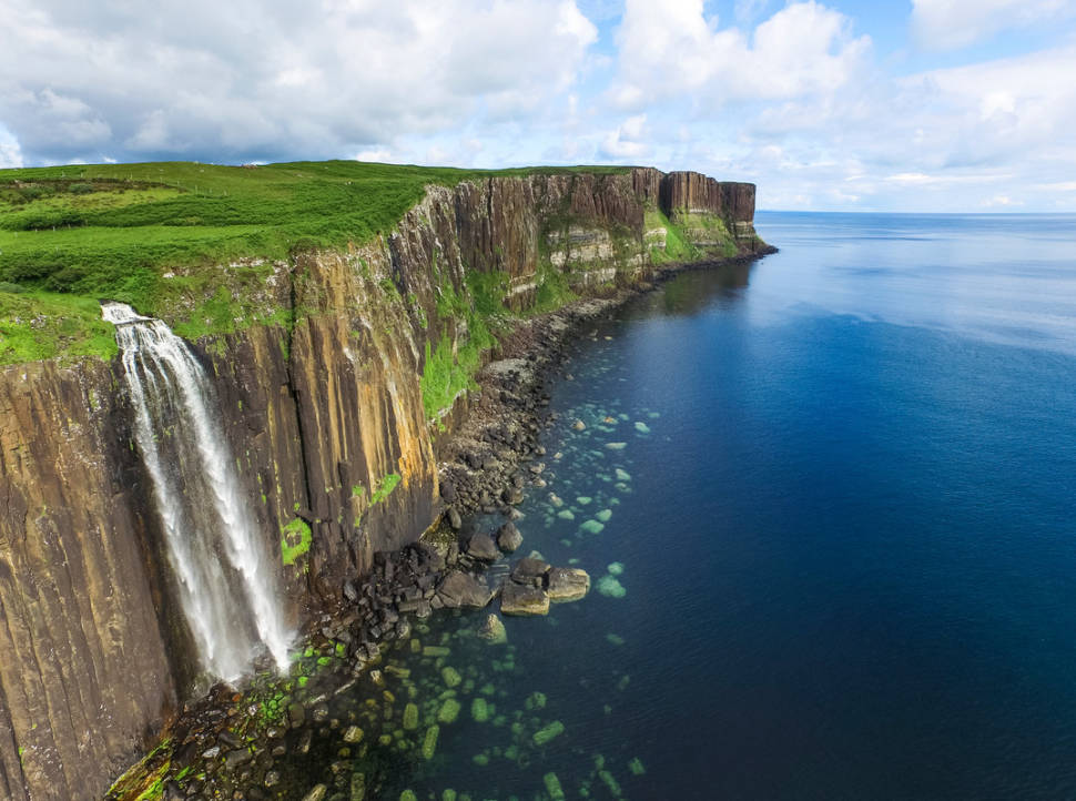 Mealt Falls and Kilt Rock on the Isle of Skye
