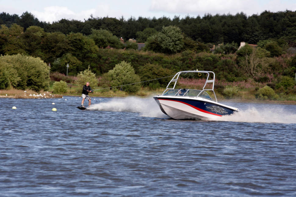 Wakeboarding at the Scottish National Water Ski Centre, at the Townhill Country Park