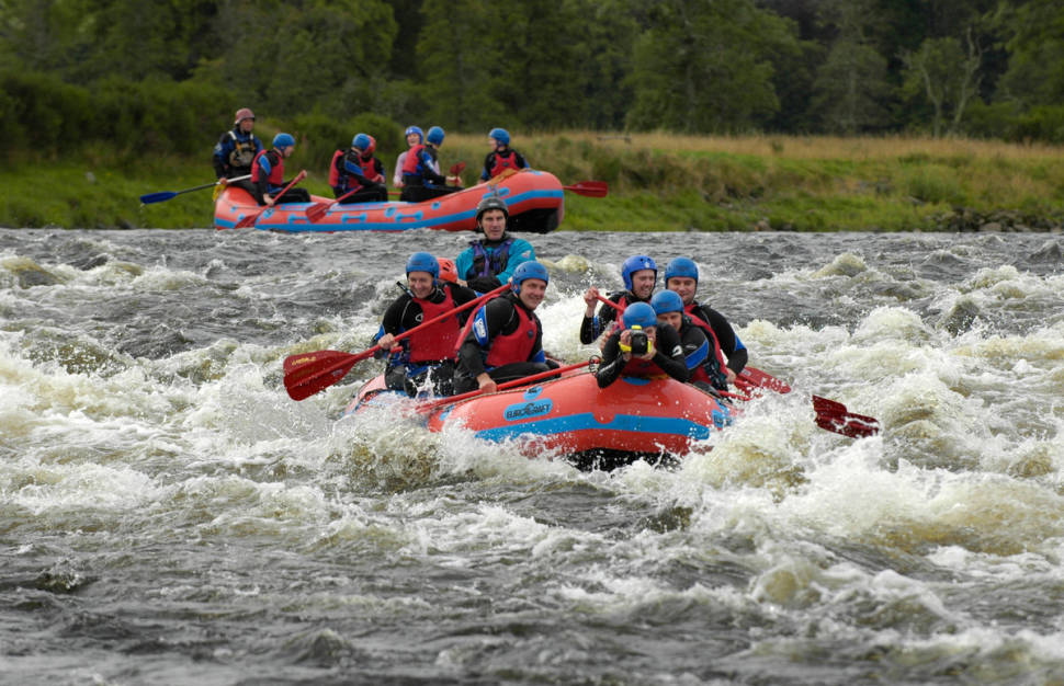 Rafting on the River Spey with full on adventure