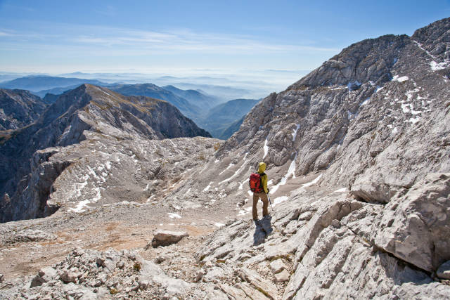 Hiker on Kamnik- Savinja Alps