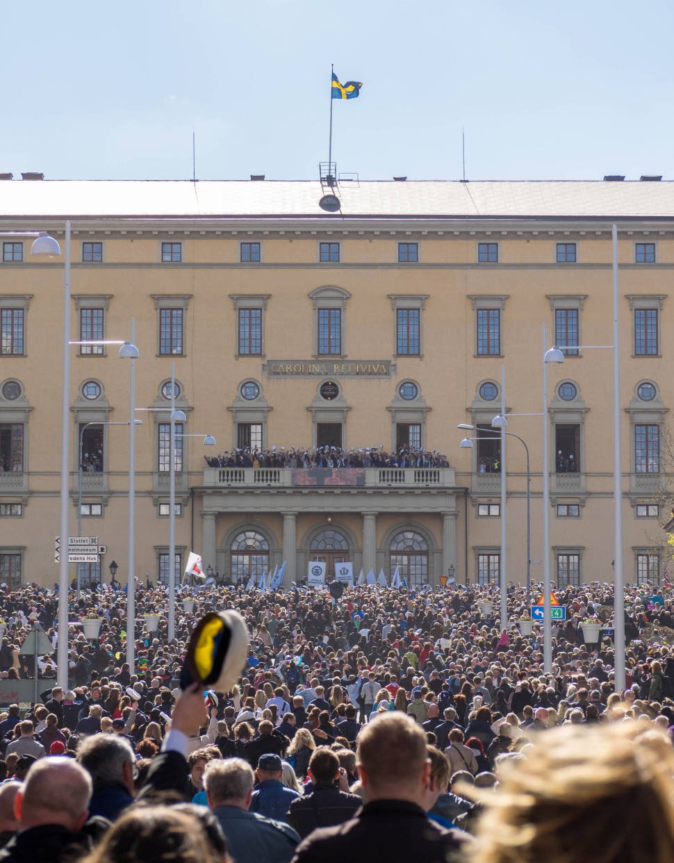 The annual donning of the student caps in Uppsala on the last day of April, Walpurgis Eve, a tradition in this student city.