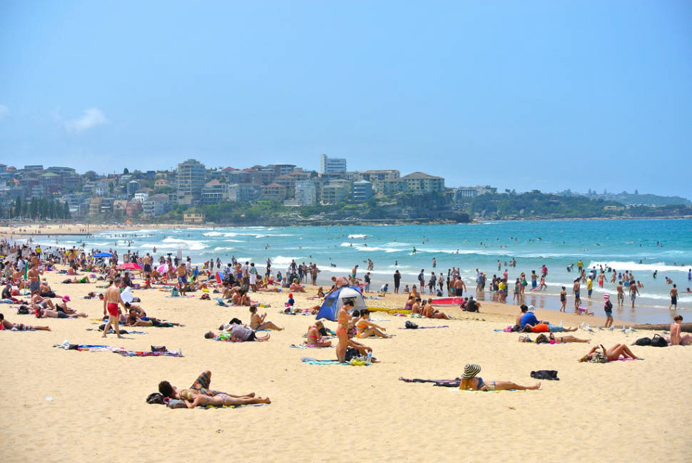 Manly Beach gets rather crowded in the summer months