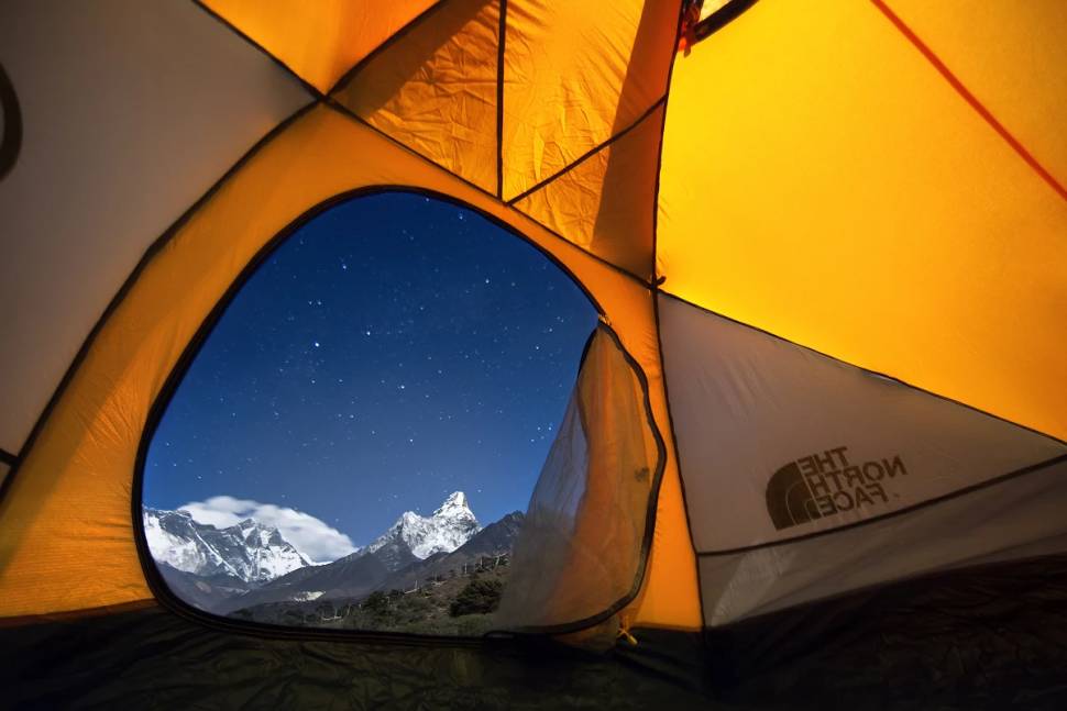 View over Mt. Everest from the Nepalese side