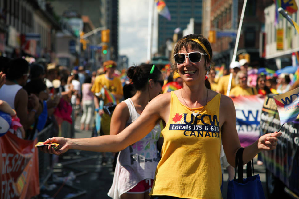 Marchers at Toronto's Pride Parade on Canada Day